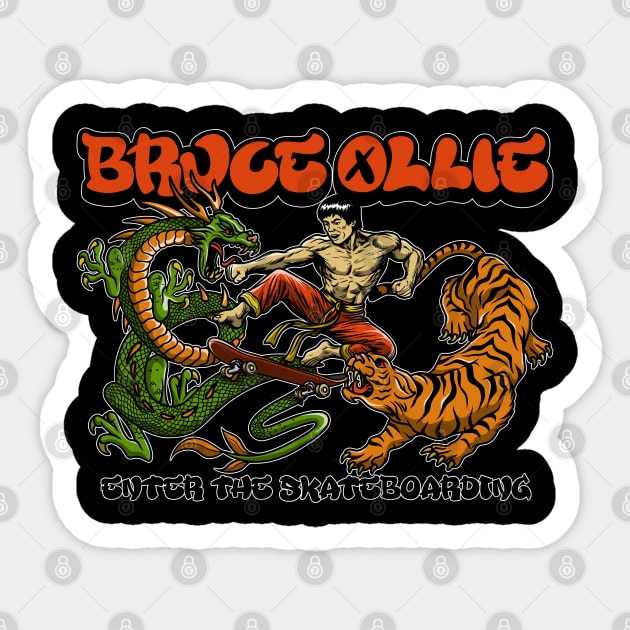 Enter The Skateboarding Sticker by Wrongteeshirt